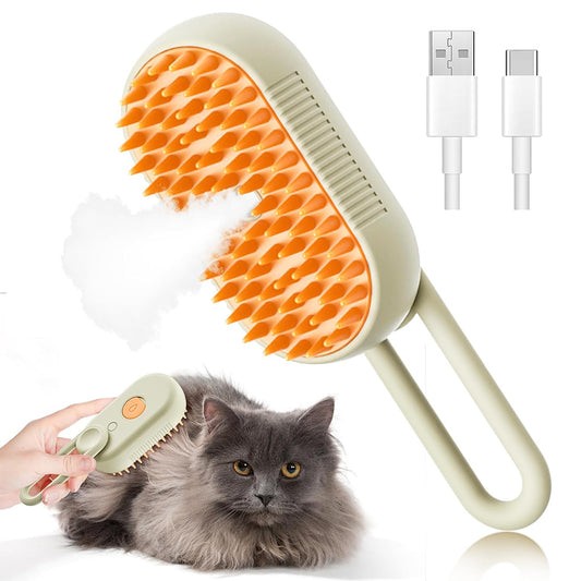 USB Rechargeable Self-Cleaning Hair Removal Steamy  Brush with Massage Function